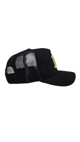BONÉ EMBAIXADOR PRETO COM BORDADO DOURADO