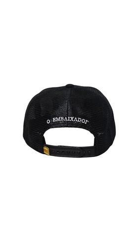 BONÉ EMBAIXADOR PRETO COM BORDADO DOURADO