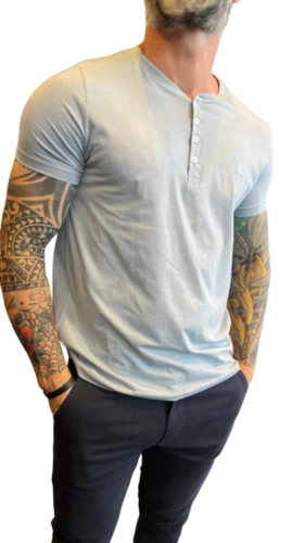 CAMISETA HENLEY EGIPCIO GOLA PADRE
