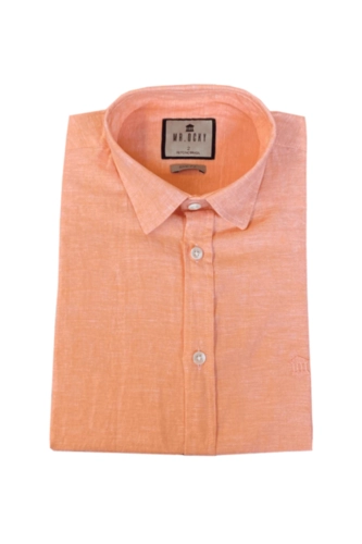 CAMISA MC SLIM FIT LINHO LARANJA 4