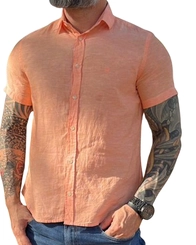 CAMISA MC SLIM FIT LINHO LARANJA 4