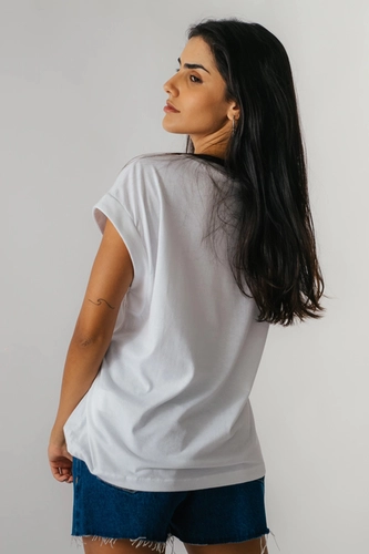 T - SHIRT BLOCADA MANGAS FEMININA