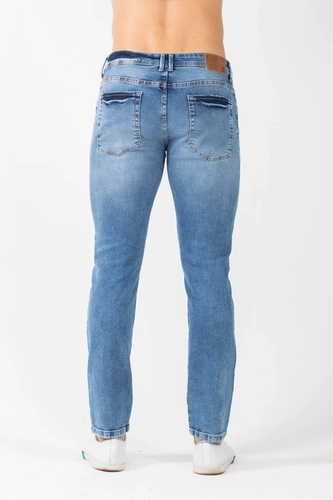 CALCA JEANS SKINNY MASC AZUL CLARO AZUL