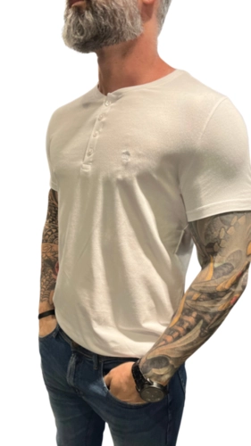 CAMISETA HENLEY EGIPCIO GOLA PADRE