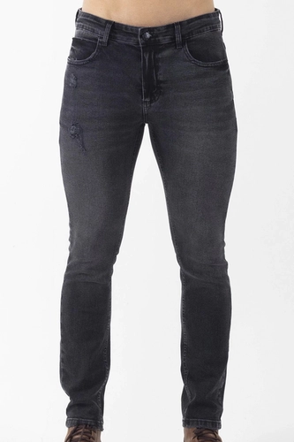 CALCA JEANS SKINNY MASC DESTROYED PRETA
