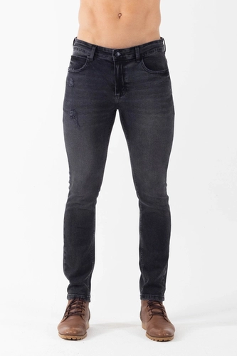 CALCA JEANS SKINNY MASC DESTROYED PRETA
