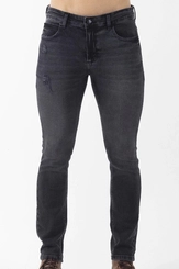 CALCA JEANS SKINNY MASC DESTROYED PRETA