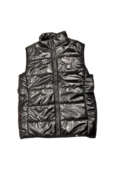 COLETE PUFFER FEMININO PRETO BRILHO PRETO EXG