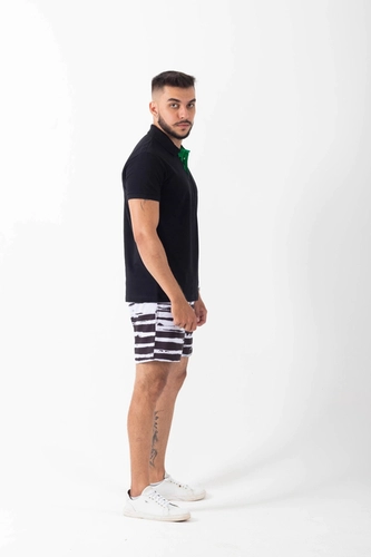 SHORT DUNAS PRETO E BRANCO PRETO E BRANCO GG