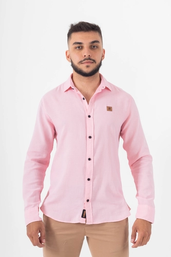 CAMISA MANGA LONGA SEM BOLSO CORES ROSA P