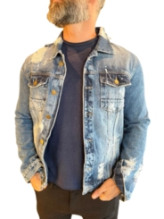 JAQUETA DAMEGE AZUL CLARO JEANS M