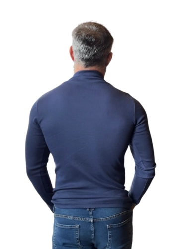 CAMISETA CANELADA GOLA ALTA MANGA LONGA