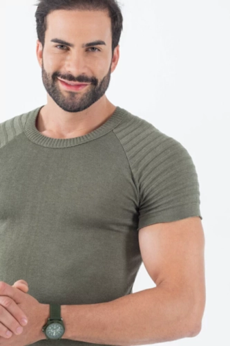 CAMISETA TRICOT NERVURA